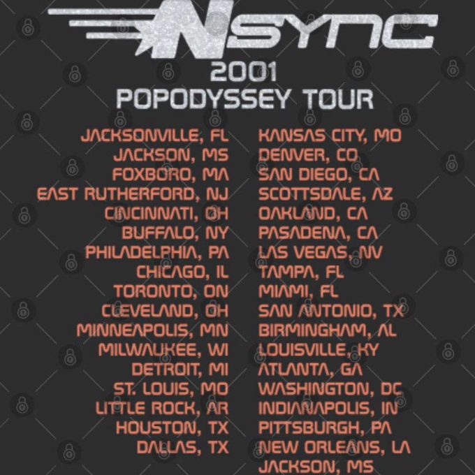 Nsync Popodyssey 2001 Tour T-Shirt - Retro Double Sided Tee For Fans 4