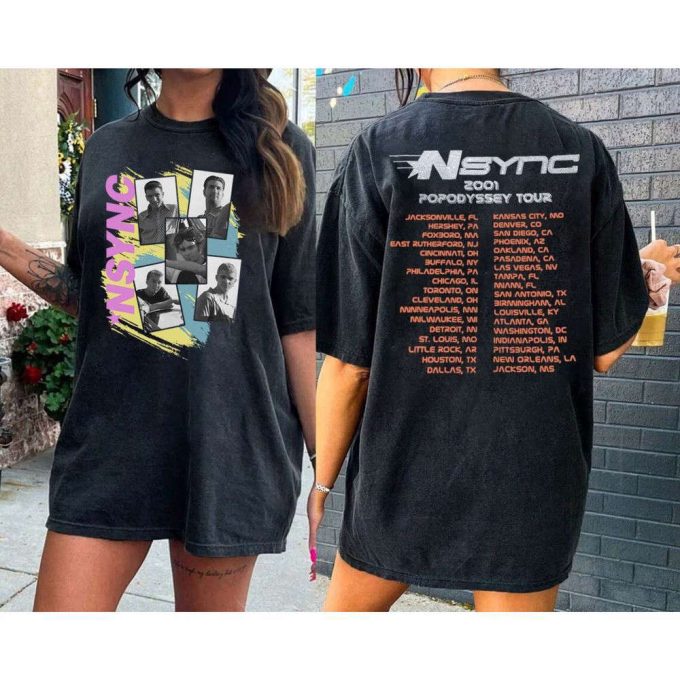 Nsync Popodyssey 2001 Tour T-Shirt - Retro Double Sided Tee For Fans 5