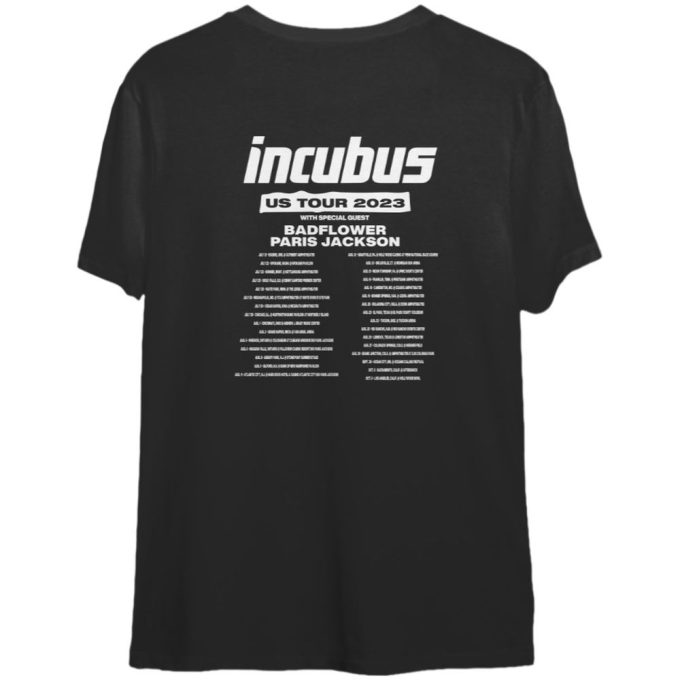 Official Incubus Band Us Summer Tour 2023 Double Sided T-Shirts 2