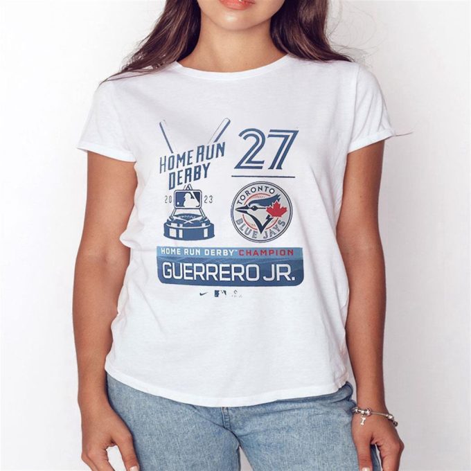 Official Vladimir Guerrero Jr Toronto Blue Jays 2023 Home Run Derby Champion T-Shirt For Men And Women Gift For Men And Women 4