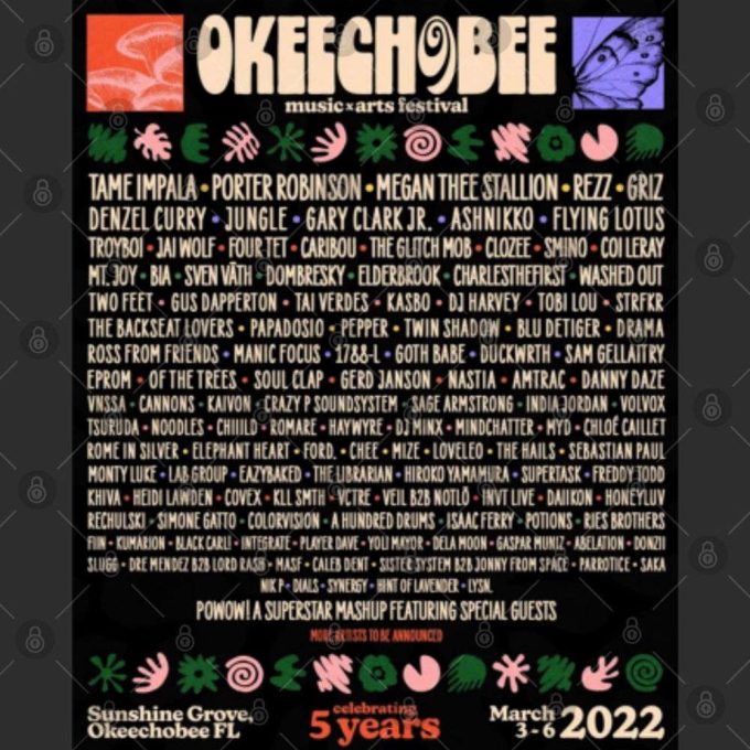 March 2022 Okeechobee Music Festival Tour T-Shirt - Sunshine Grove Collection 4