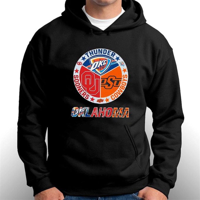 Oklahoma Thunder Cowboys And Sooners Sports Teams T-Shirt Hoodie Gift For Men And Women 8