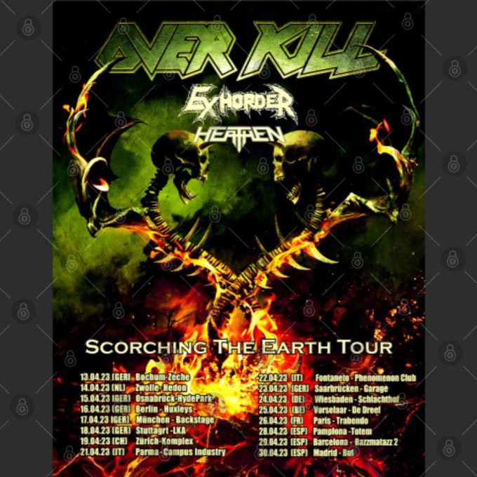 Overkill Overill Scorced Tour 2023 Tshirt 4