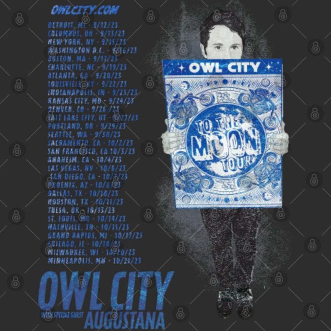 Owl City Band Fan Png: To The Moon Tour 2023 T-Shirt – Engaging Merch For Die-Hard Fans! 2