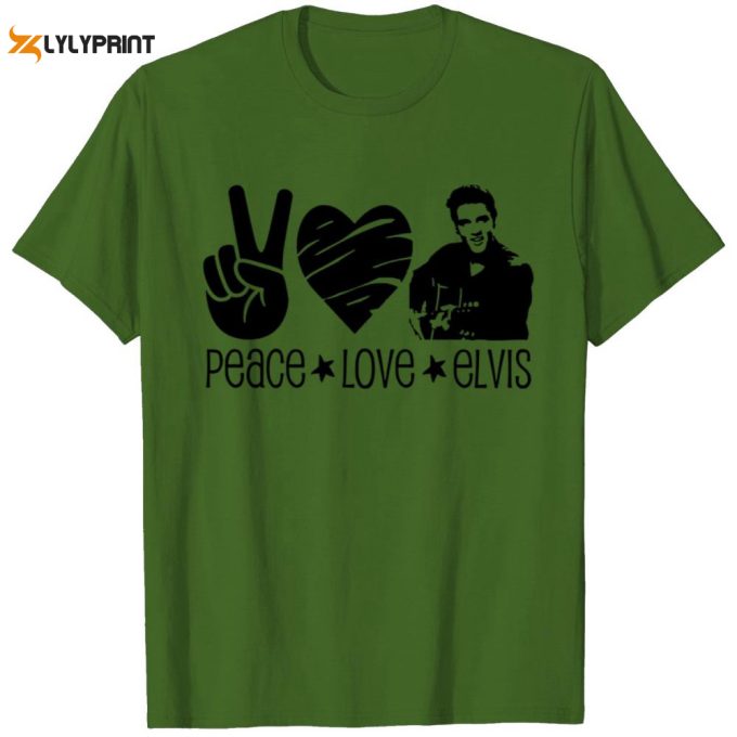 Peace Love Elvis T-Shirt For Men And Women 1