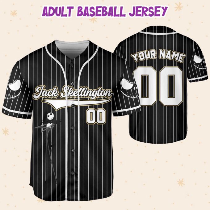 Personalize Disney Jack Skellington Baseball Jersey For Men Women 4