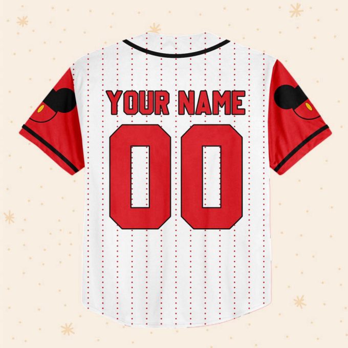 Personalize Disney Mickey Symbol Red Baseball Jersey For Men Women 2