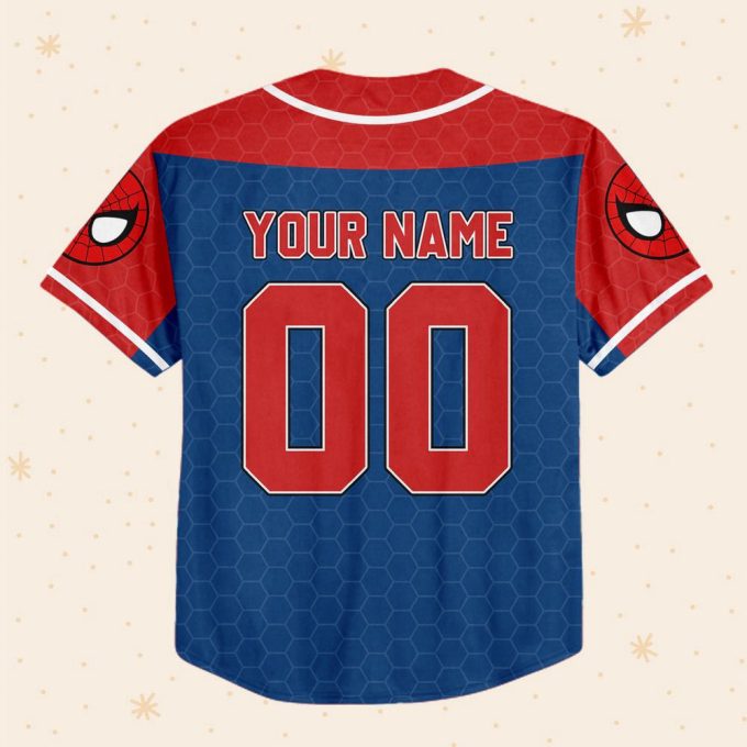 Personalize Disney Spider Man Blue And Red Nbaseball Jersey For Men Women 2