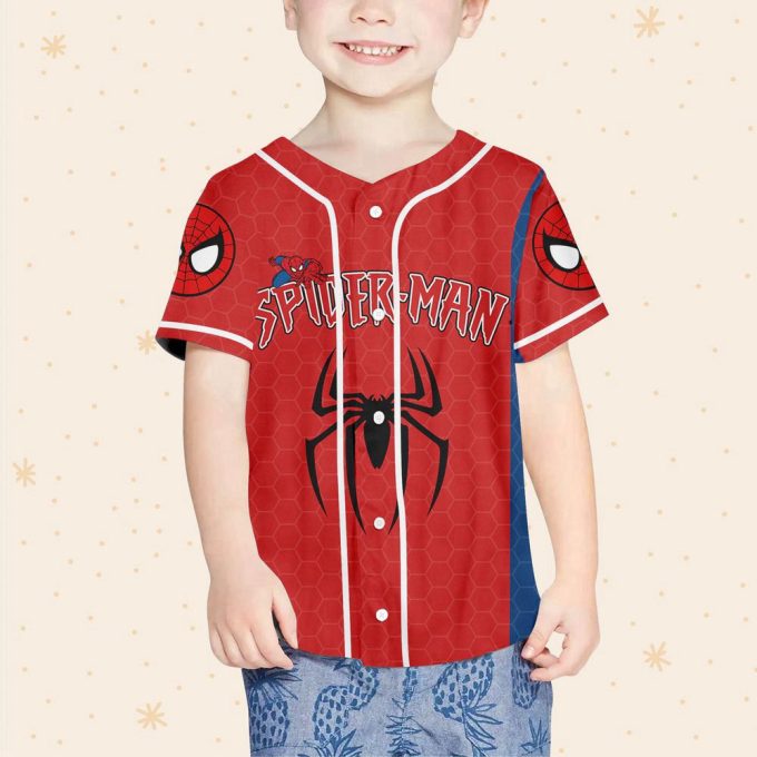 Personalize Disney Spider Man Blue And Red Nbaseball Jersey For Men Women 3