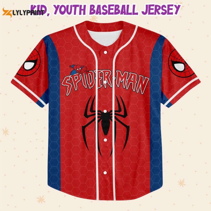 Personalize Disney Spider Man Blue And Red Nbaseball Jersey For Men Women 1