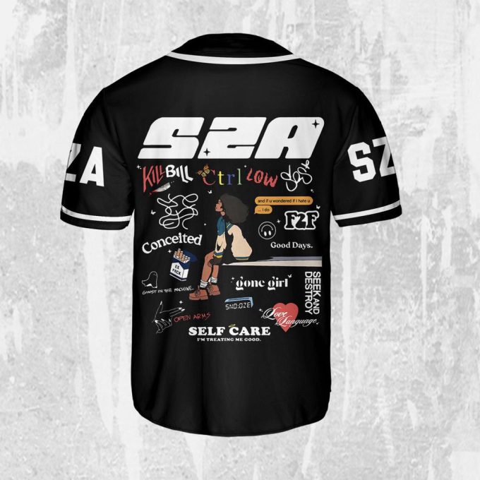 Personalize Sza Sos Black And White Jersey, Sza Baseball Jersey, Sos New Album 2