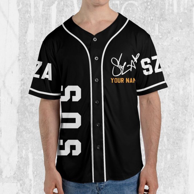 Personalize Sza Sos Black And White Jersey, Sza Baseball Jersey, Sos New Album 3