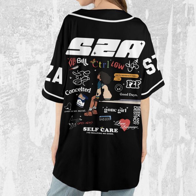 Personalize Sza Sos Black And White Jersey, Sza Baseball Jersey, Sos New Album 4