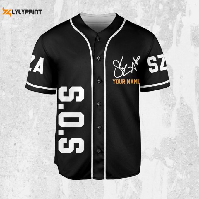 Personalize Sza Sos Black And White Jersey, Sza Baseball Jersey, Sos New Album 1