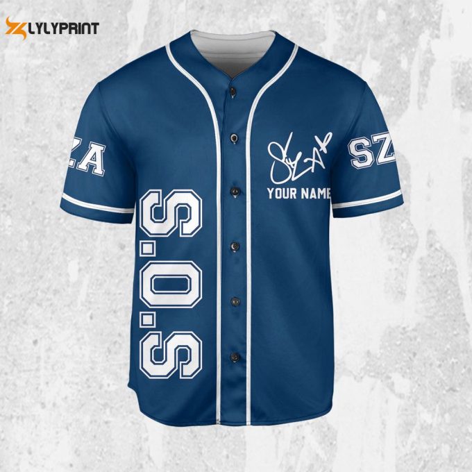 Personalize Sza Sos Blue Jersey, Sza Baseball Jersey, Sos New Album 1