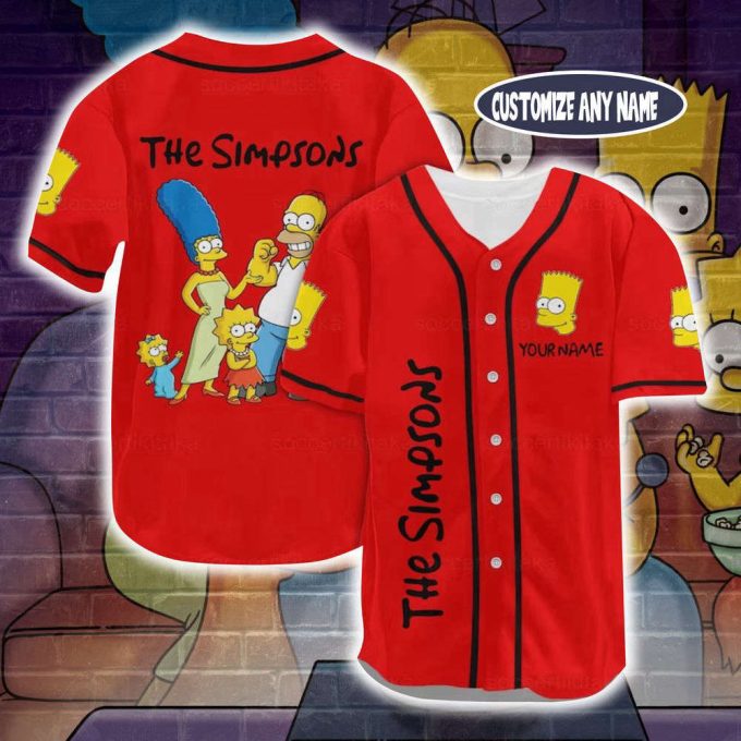 Personalized Bart Simpson Baseball Jersey, Bart Simpson Jersey Shirt 2