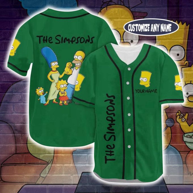 Personalized Bart Simpson Baseball Jersey, Bart Simpson Jersey Shirt 3