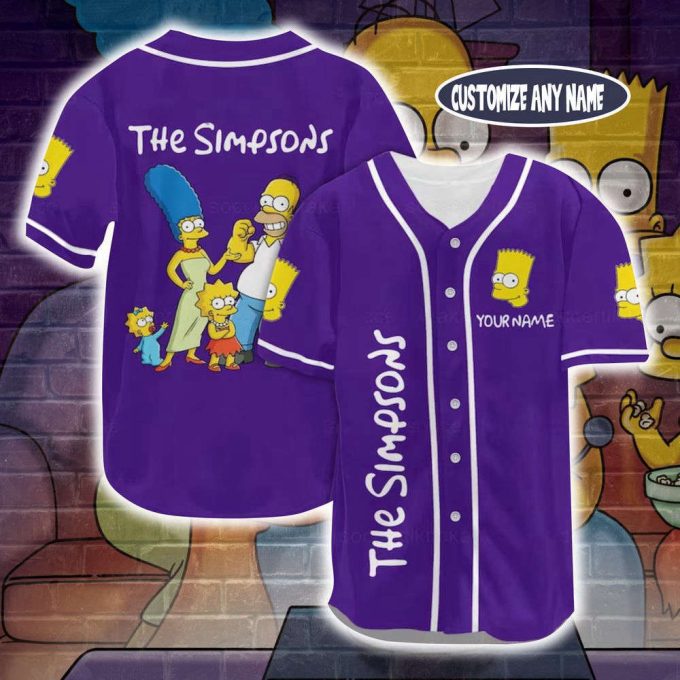 Personalized Bart Simpson Baseball Jersey, Bart Simpson Jersey Shirt 4