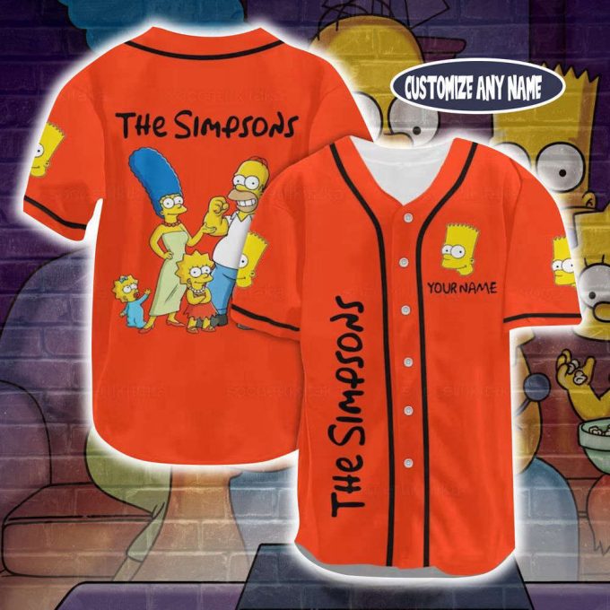 Personalized Bart Simpson Baseball Jersey, Bart Simpson Jersey Shirt 5