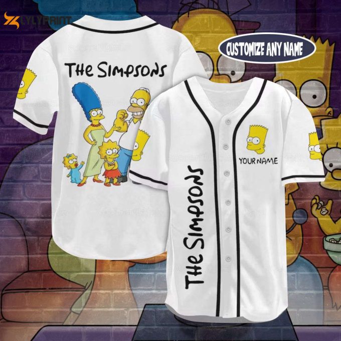 Personalized Bart Simpson Baseball Jersey, Bart Simpson Jersey Shirt 1