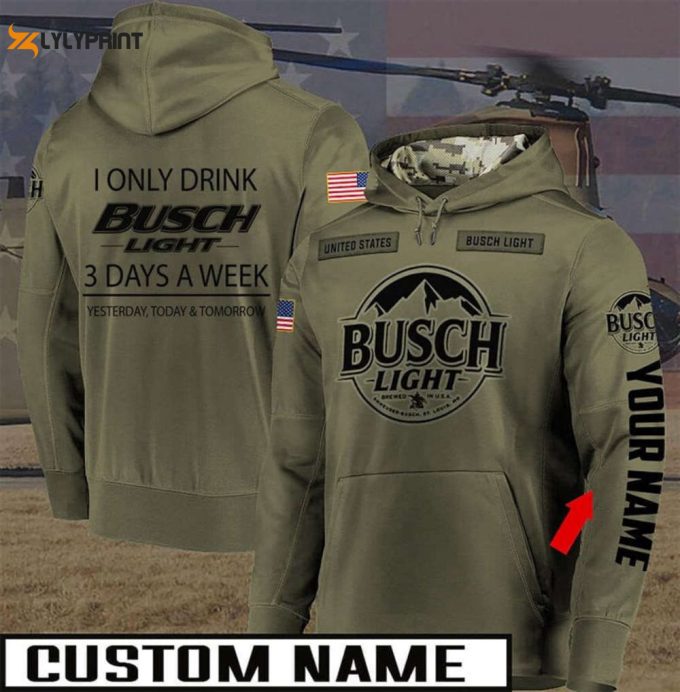 Personalized Busch Light Us Army 3D All Over Print Hoodie, Zip Hoodie 1