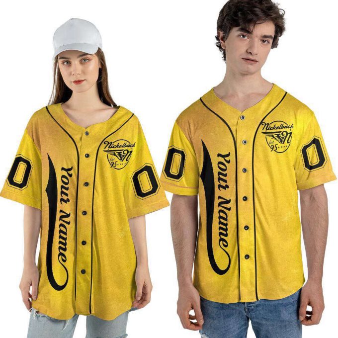 Personalized Custom Nickelback Music Doodle Art Baseball Jersey 3