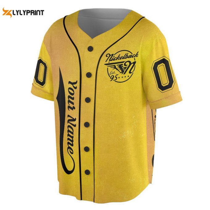 Personalized Custom Nickelback Music Doodle Art Baseball Jersey 1