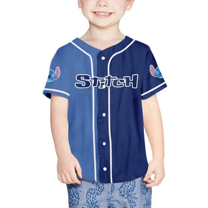 Personalized Disney Stitch Horizontal Baseball Jersey For Men Women 4