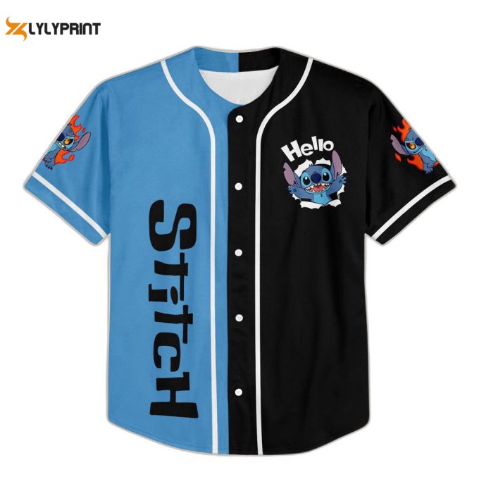 Personalized Disney Stitch Horizontal Baseball Jersey For Men Women 1