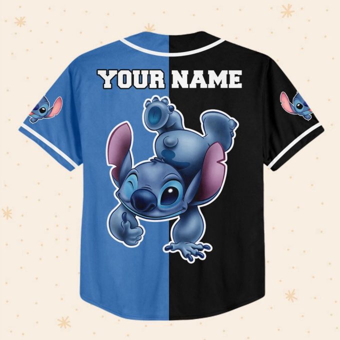 Personalized Disney Stitch Horizontal Baseball Jersey For Men Women 3