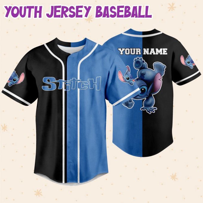 Personalized Disney Stitch Horizontal Baseball Jersey For Men Women 5