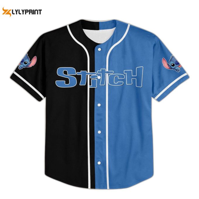 Personalized Disney Stitch Horizontal Baseball Jersey For Men Women 1