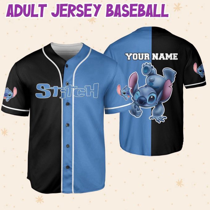 Personalized Disney Stitch Horizontal Baseball Jersey For Men Women 6