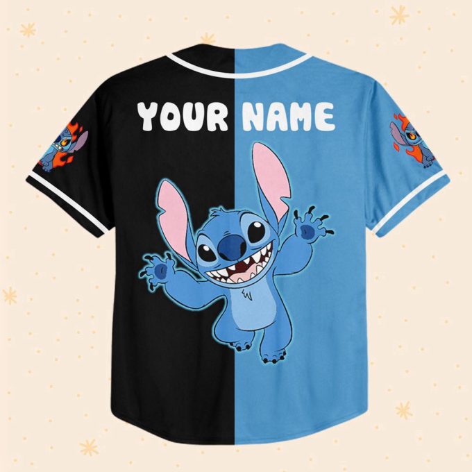 Personalized Disney Stitch Horizontal Baseball Jersey For Men Women 3