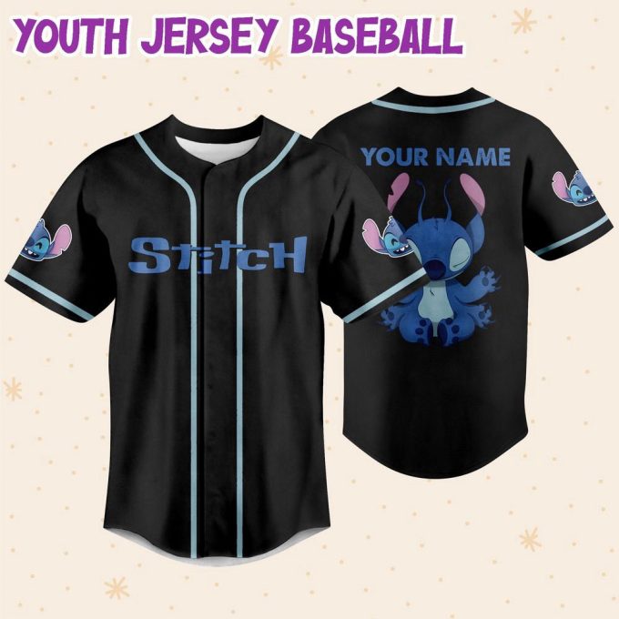 Personalized Disney Stitch Horizontal Baseball Jersey For Men Women 5