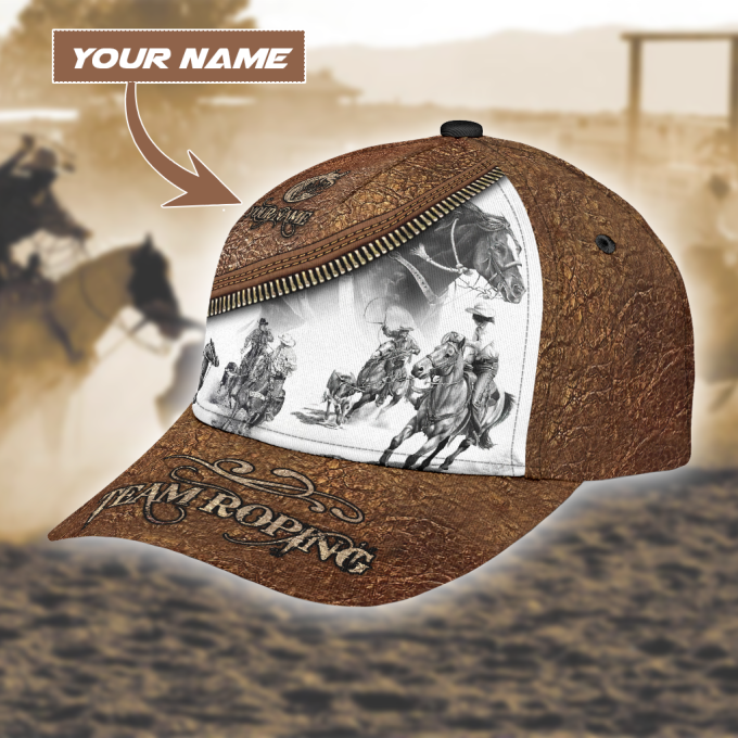 Personalized Name Bull Riding Classic Cap Team Roping 3