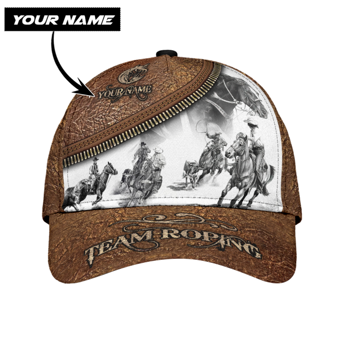 Personalized Name Bull Riding Classic Cap Team Roping 6