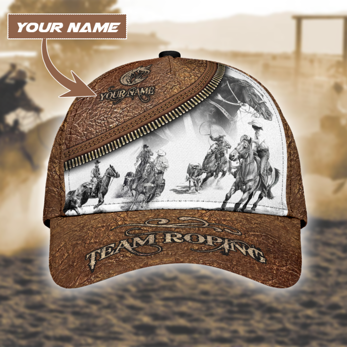 Personalized Name Bull Riding Classic Cap Team Roping 1