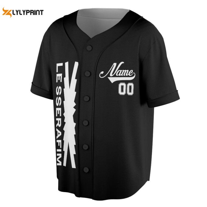 Personalized Name Le Sserafim Kpop Jersey Baseball, Kpop Baseball Jersey For Men Women 1