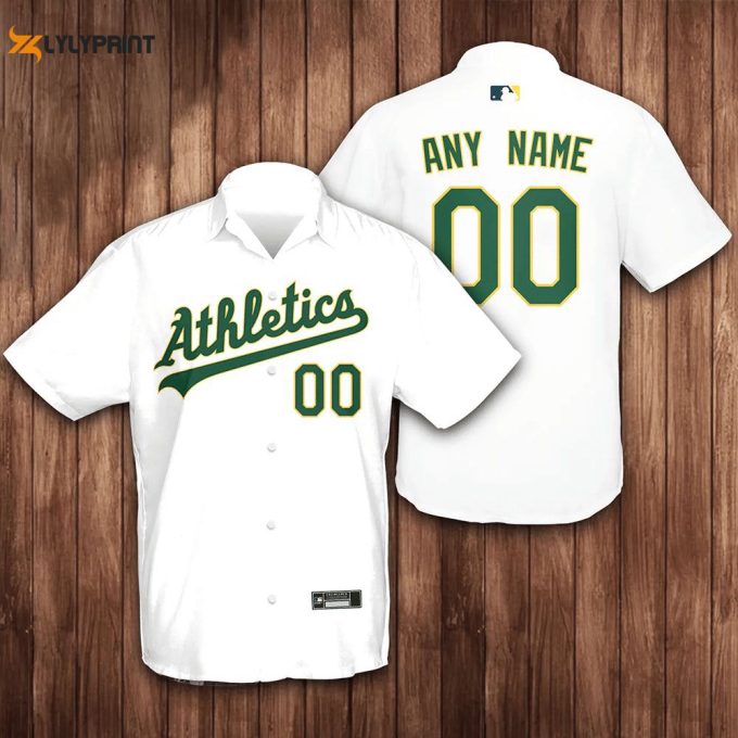 Personalized Oakland Athletics 3D Hawaiian Shirt - White Gift For Fans 1
