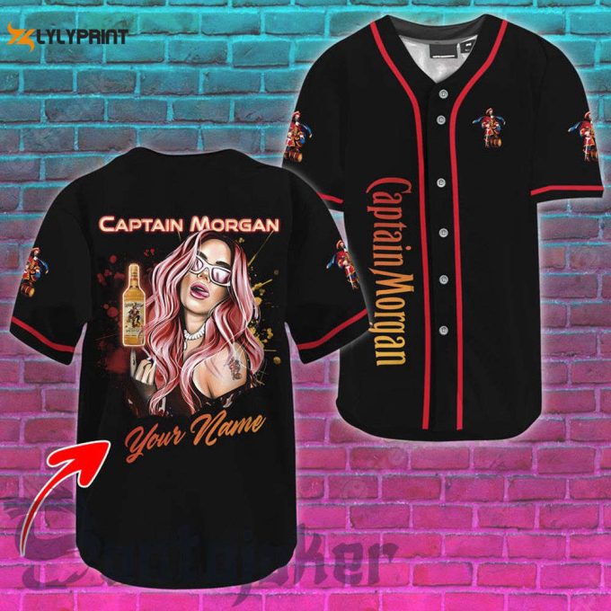 Personalized The Girl Get Drunk With Captain Morgan Baseball Jersey 1
