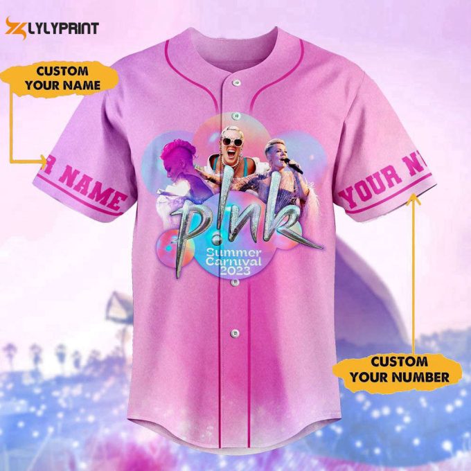 Pink Summer Carnival 2023 Personalized Adult Baseball Jersey For Men Women