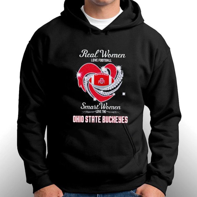 Real Women Love Football Smart Women Love The Ohio State Buckeyes 2023 T-Shirt Gift For Men Women 4