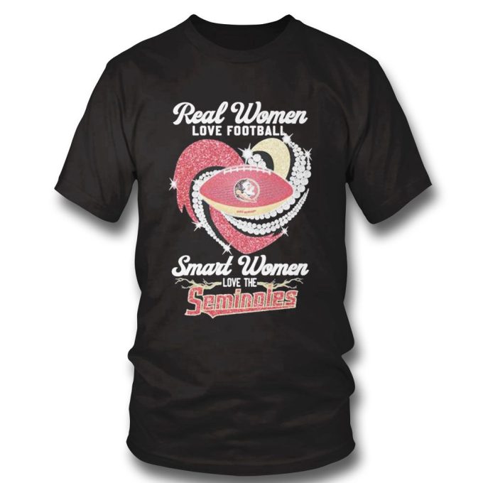 Real Women Love Football Smart Women Love The Seminoles Diamond Heartshirt 2