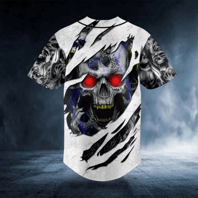 Red Eyes Skull Baseball Jersey For Men Women, Men'S Baseball Jersey For Men Women 3