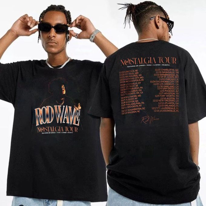 Retro Rod Wave Nostalgia Tour Dates Tee: Double Sided T-Shirt 5