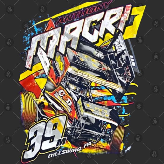 Rev Up Your Style With The Anthony Macri Sprint Car Graphic T-Shirt For Dirt Track Racing Enthusiasts 4