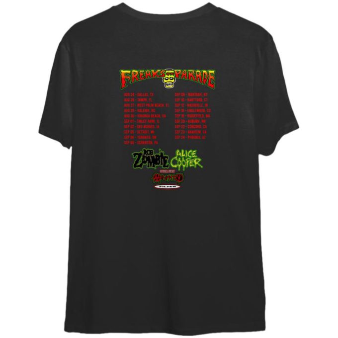 Rob Zombie Freaks On Parade Tour 2023 T-Shirt 2