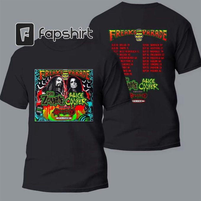 Rob Zombie Freaks On Parade Tour 2023 T-Shirt 5