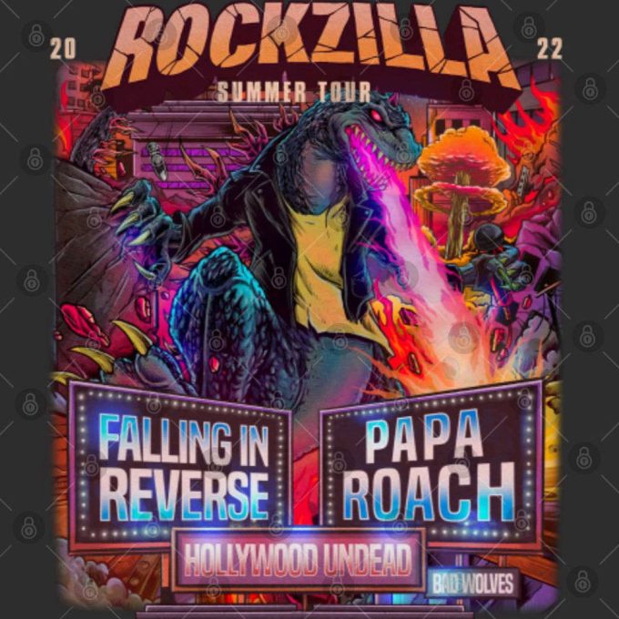 Rockzilla Summer Tour 2024 Vintage Shirt Gift For Women And Men 3